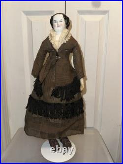 Antique German 19 Flat Top Highbrow China Shoulder Head Doll