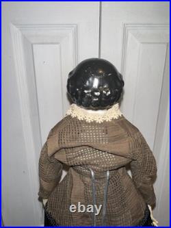 Antique German 19 Flat Top Highbrow China Shoulder Head Doll