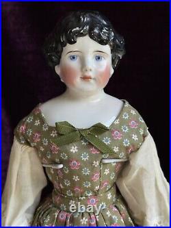 Antique German 19 Kling 176 Brunette Young Lady China Head Doll Antique German 19 Kling 176 Brunette Young Lady China Head Doll