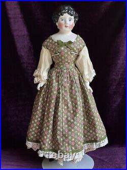 Antique German 19 Kling 176 Brunette Young Lady China Head Doll Antique German 19 Kling 176 Brunette Young Lady China Head Doll