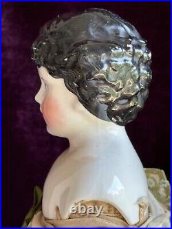 Antique German 19 Kling 176 Brunette Young Lady China Head Doll Antique German 19 Kling 176 Brunette Young Lady China Head Doll