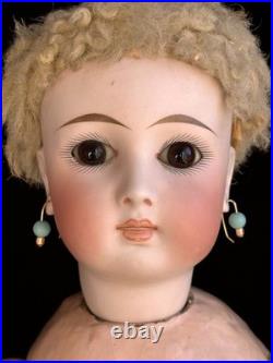 Antique German 20.5 Sonnenberg 117 Belton Type Closed Mouth Bisque Head Doll