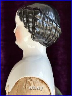 Antique German 20 Flat Top Highbrow China Shoulder Head Doll