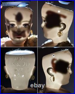 Antique German 21.5 Simon Halbig 1159 Fashion Lady Bisque Head Gibson Girl Doll