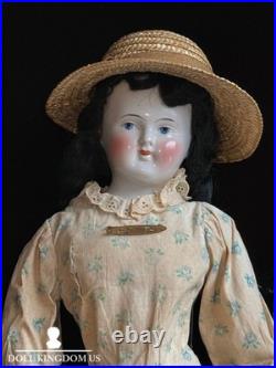 Antique German 21 Biedermeier Bald China Shoulder Head Doll