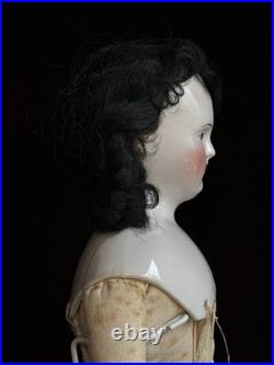 Antique German 21 Biedermeier Bald China Shoulder Head Doll