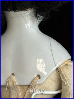 Antique German 21 Biedermeier Bald China Shoulder Head Doll