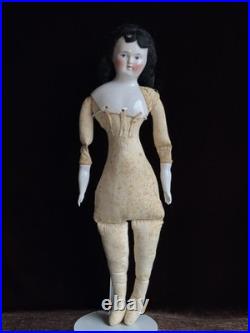 Antique German 21 Biedermeier Bald China Shoulder Head Doll