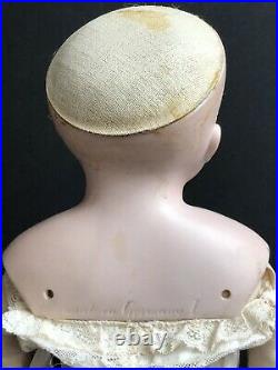 Antique German 21 Kestner Bisque Turned Head Doll Cloth Body