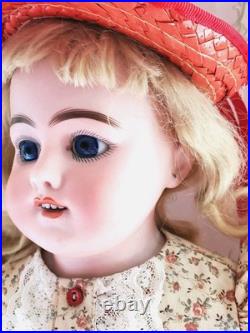 Antique German 22 Simon Halbig S H 10 Bisque Shoulder Head Doll Pink Kid Body Antique German 22 Simon Halbig S H 10 Bisque Shoulder Head Doll Pink Kid Body