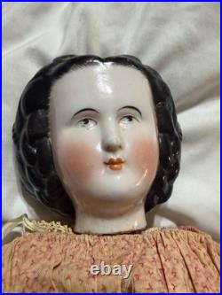Antique German 22 inch China Doll with damage, as is