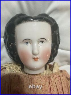 Antique German 22 inch China Doll with damage, as is