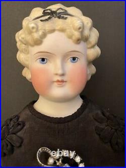 Antique German 24 Dolly Madison Parian China Head Doll