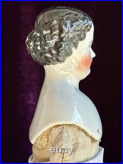 Antique German 24 Flat Top Highbrow China Shoulder Head Doll