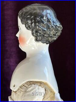 Antique German 24 Flat Top Highbrow China Shoulder Head Doll