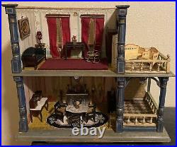 Antique German 2 story Roombox doll House furnished