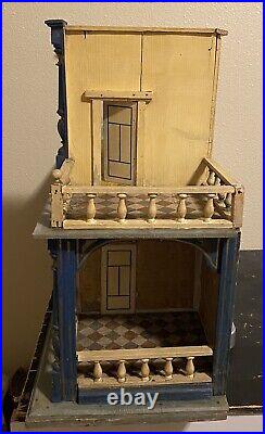 Antique German 2 story Roombox doll House furnished