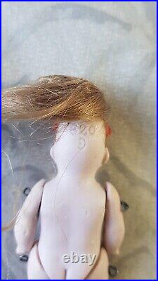 Antique German 3.5 All Bisque Doll Dollhouse Miniature Marked 620 9