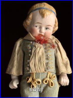Antique German 4.25 Heubach Coquette Dollhouse All Bisque Miniature Doll