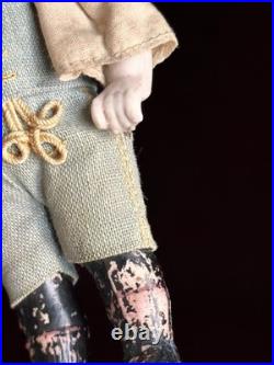 Antique German 4.25 Heubach Coquette Dollhouse All Bisque Miniature Doll