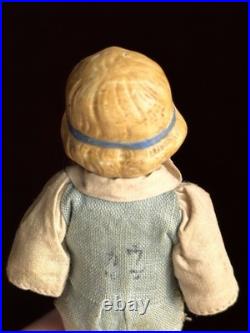 Antique German 4.25 Heubach Coquette Dollhouse All Bisque Miniature Doll