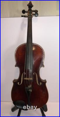 Antique German 4/4 Violin Antonius Stradivarius Copy Vintage Case