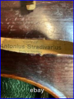 Antique German 4/4 Violin Antonius Stradivarius Copy Vintage Case