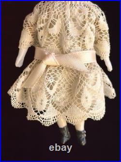Antique German 4 Primitive Bisque Cloth Miniature Dollhouse China Doll