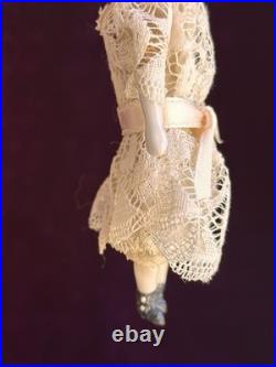 Antique German 4 Primitive Bisque Cloth Miniature Dollhouse China Doll