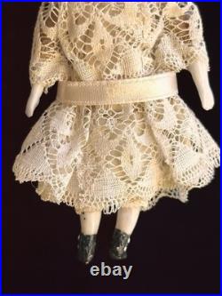 Antique German 4 Primitive Bisque Cloth Miniature Dollhouse China Doll