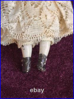 Antique German 4 Primitive Bisque Cloth Miniature Dollhouse China Doll
