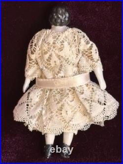 Antique German 4 Primitive Bisque Cloth Miniature Dollhouse China Doll