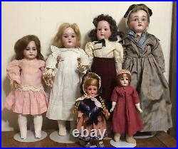 Antique German 6 Doll Lot