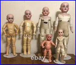 Antique German 6 Doll Lot