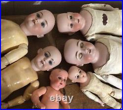 Antique German 6 Doll Lot