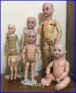 Antique German 6 doll lot