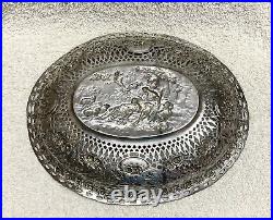 Antique German 800 Silver Pierced Bowl Dish Vintage Antique German 800 Silver Pierced Bowl Dish Vintage