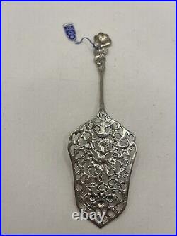 Antique German 835 Silver Pie or Cake Server Cherubs Angel Vintage Handcrafted