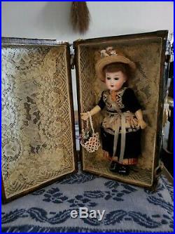 Antique German 8 Doll With Antique Trunk