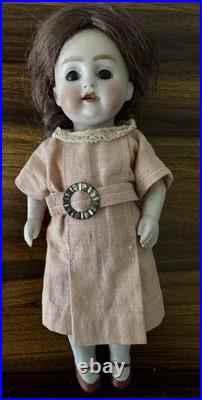 Antique German All Bisque Doll Glass Eyes Mold 150 Dress 7 IN Antique Doll Antique German All Bisque Doll Glass Eyes Mold 150 Dress 7 IN Antique Doll