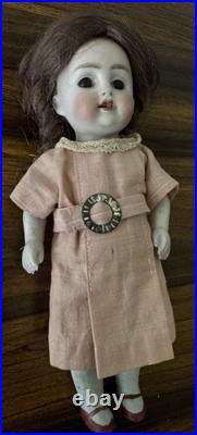Antique German All Bisque Doll Glass Eyes Mold 150 Dress 7 IN Antique Doll Antique German All Bisque Doll Glass Eyes Mold 150 Dress 7 IN Antique Doll