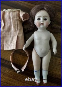 Antique German All Bisque Doll Glass Eyes Mold 150 Dress 7 IN Antique Doll Antique German All Bisque Doll Glass Eyes Mold 150 Dress 7 IN Antique Doll