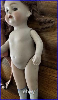 Antique German All Bisque Doll Glass Eyes Mold 150 Dress 7 IN Antique Doll Antique German All Bisque Doll Glass Eyes Mold 150 Dress 7 IN Antique Doll