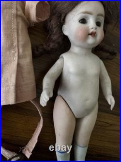 Antique German All Bisque Doll Glass Eyes Mold 150 Dress 7 IN Antique Doll Antique German All Bisque Doll Glass Eyes Mold 150 Dress 7 IN Antique Doll