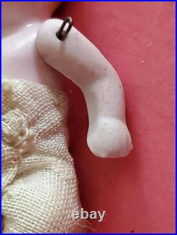 Antique German All Bisque Hertwig Pink Candy Baby Dollhouse Doll 2.5