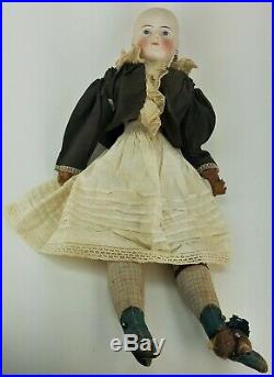Antique German All Bisque Shoulder Head Doll ca1910