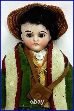 Antique German All Original Closed Mouth Bisque Doll with box c1900