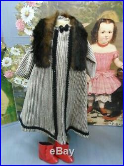 Antique German Armand Marseille 24 Bisque doll withvelvet coat & red boots