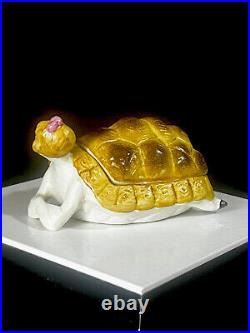 Antique German Art Deco Bisque Bathing Beauty Turtle Naughty Lady Figurine