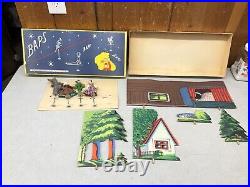 Antique German BAPS Rod Puppets Vintage Little Red Riding Hood Theater Dolls